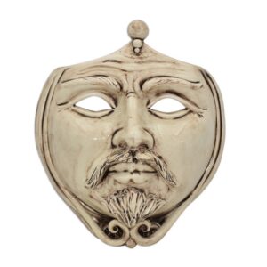 Maschera da appoggio cm 25x30 madreperla antichizzato maschio