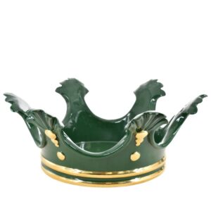 Corona svuota tasche grande d. 38 cm verde antico e oro