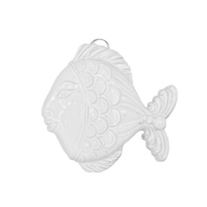 Pesce da appendere piccolo 15x15 white line - Bomboniera